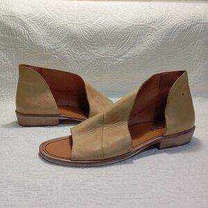 Free People Tan Leather Open Toe Ankle Booties Womens Size 38
